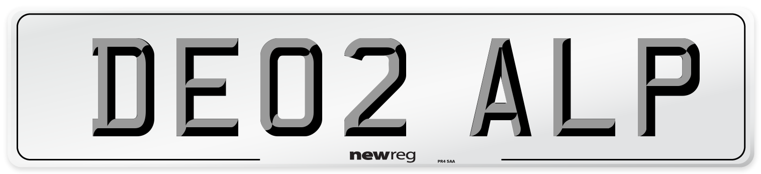 DE02 ALP Number Plate from New Reg